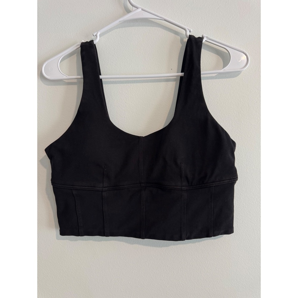 OFFLINE by Aerie OG Recharge Longline‎ Sports Bra Womens M Black Corset Seam